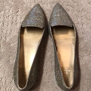Stuart Weitzman Golden sparkled flats
